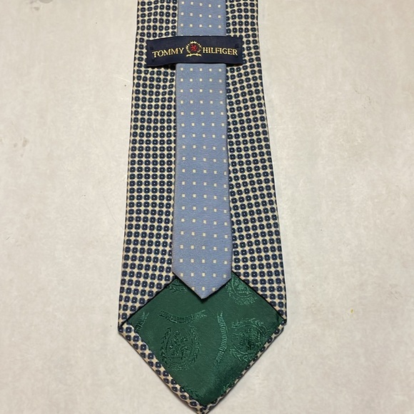 Tommy Hilfiger Silk Necktie 60” Blue/Off-White Men’s - Picture 5 of 9